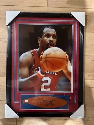 Moses Malone Signed Autographed Basketball Cut Auto 76ers Photo Collage JSA • $299.99
