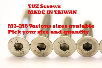 £1.89 • Buy A2 STAINLESS STEEL COUNTERSUNK SOCKET SCREW Flat Head ALLEN Bolts M3 M4 M5 M6 M8