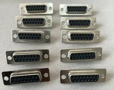 Packs Of 10 X D15 15 Pin D-Sub Female Connector Plug Solder Type • £5