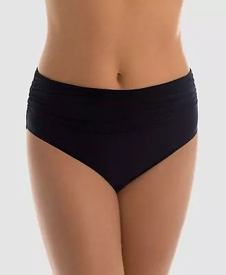 $79 Magicsuit Women's Black Solid Shirred Bikini Bottom Swimwear Size 14 • $25.18