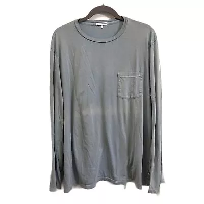 Standard JAMES PERSE Blue 100% Cotton Long Sleeve T Shirt Tee Top Men's Size XL • $29