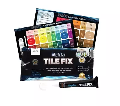 Tile Fix: (White) Fix & Color Tiles - Ceramic Repair Kit - MagicEzy • £16.99