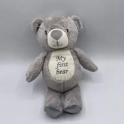 Kellytoy My First 1st Bear Gray Plush Baby Lovey Rattle Stuffed Animal Teddy 10” • $8.78