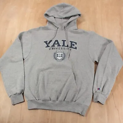 CHAMPION Yale University Bulldogs Crest Hoodie Sweatshirt SMALL Vtg Ivy College • $29