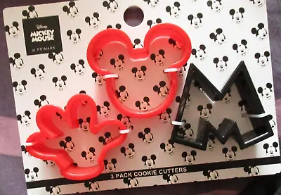 Disney Mickey Mouse 3 Pack Cookie Cutters New • £2.50