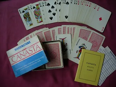 Vintage Canasta Waddingtons 1960s Boxed X2 Decks Rulebook Score Cards VGC • £3.99