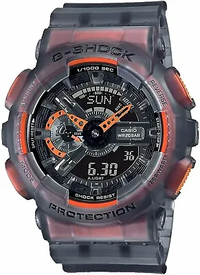 Casio G-SHOCK GA-110LS-1A Transparent Black Orange Men's Watch New • $137
