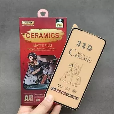 $4.95 • Buy Ceramic MATTE 21D Screen Protector For IPhone 13/12/X/XR/XS Max/11 Pro/12 Mini