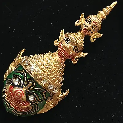 Brooch Pin Enamel Ramayana Ravana Giant Mask Head Gift Souvenir Bangkok Thailand • $4.99