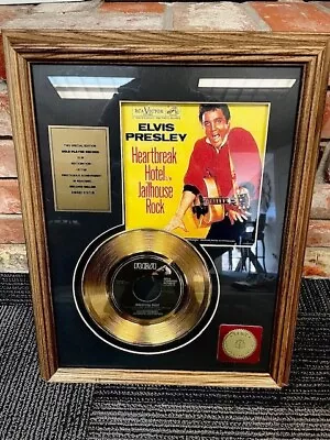  Elvis Presley Heartbreak Hotel+jailhouse Rock 24kt Gold Framed Record • $75