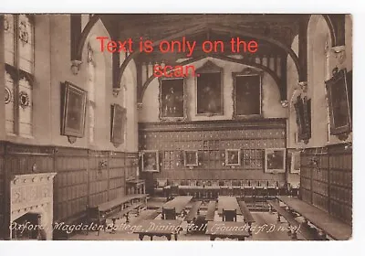 Vintage Postcard Oxford Magdalen College Dining Hall. • £3.25