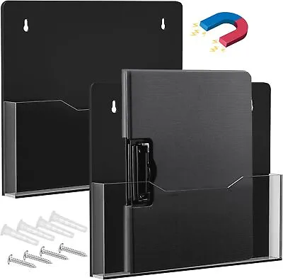 2PCS ZHIDIAN Large Acrylic Wall File Holder Magnetic 2Pack Large File Organizer • $25.26