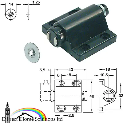 Magnetic Pressure Catch Push To Open Latch Kitchen Cupboard Drawer Cabinet Door • £4.49