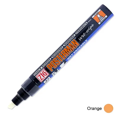 Zig Posterman Wet Wipe Marker - Broad - Orange (Pack Of 12) • £33.12
