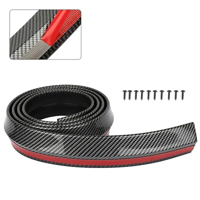 Carbon Fiber Rubber Front Bumper Lip Splitter Spoiler Chin Body Kit Universal • $30.99