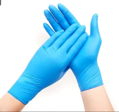 100 Disposable Powder Free Latex / Vinyl/ Nitrile Gloves White Blue Examination • £8.99