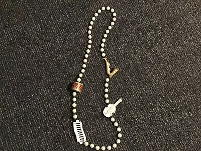 Mardi Gras Bead Necklace With Band  Instruments 🎹 🎷🥁Old Vintage Music Jewelry • $20