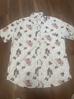 RSVLTS Macho Man Randy Savage WWF Patriotic Button Down Shirt XL USA • $40