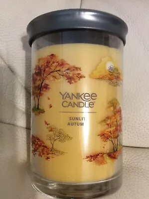 Yankee Candle Sunlit Autumn Large Tumbler 20oz 2 Wick Yellow Cedar Sandalwood  • £34.01