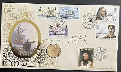 SIR CHAY BLYTH - Signed Benham 1997 - JOHN CABOT 500TH Anniversary Coin Cover • £22