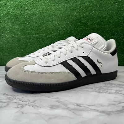 Adidas Samba Classic White Sneakers Men's Size 11.5 Casual Shoes Leather • $59