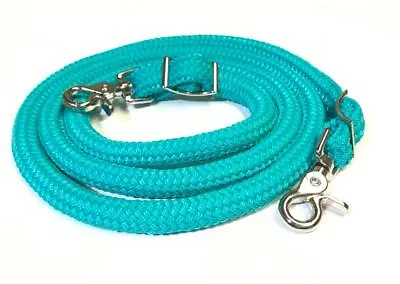 Pony Rein Miniature Horse Rein Pony Tack Green Turquoise Yacht Rope • $33