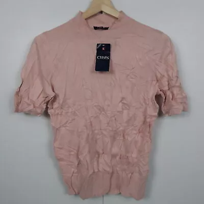 $17.48 • Buy NEW Ralph Lauren Chaps Womens Knit Top Size M Pink Short Sleeve Shirt