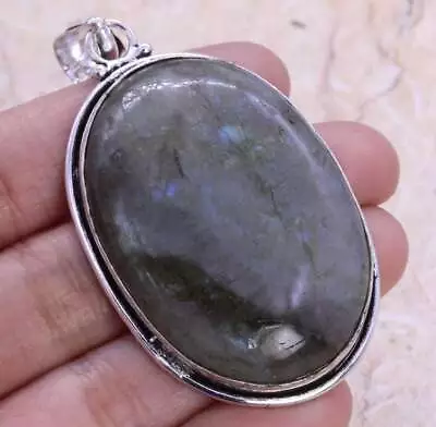 Alluring Firey Labradorite 925 Silver Plated Pendant 2.3  Ethnic • $1.99