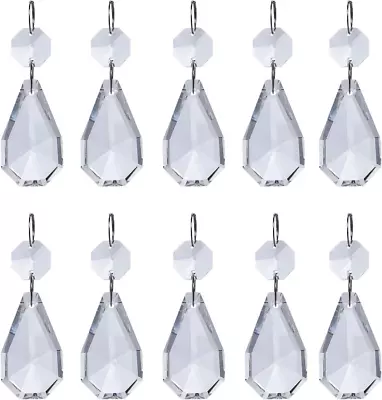 H&D HYALINE & DORA 10pcs 38mm Crystal Chandelier Lamp Prisms Replacement Parts • £10.36