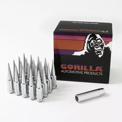 Gorilla Spike Lug Nut Kit M12-1.50 Chrome 20 Lug Nuts And One 1378SPK-KEY • $117.90