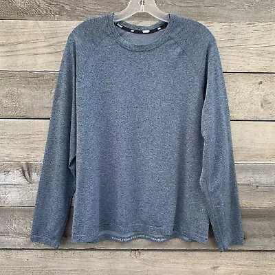 Rhone Tshirt Mens L Vapor Training Long Sleeve Gym Workout Athletic Blue Grey • $25.95