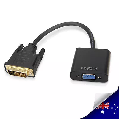 $12.99 • Buy 1 X DVI-D 24+1 Pin Male To VGA 15Pin Female Active Cable Adapter Converter  A032