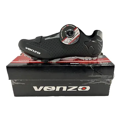 Venzo Cycling Shoes SH-M02-45 With Clips Size 10.5 New Open Box • $99.99