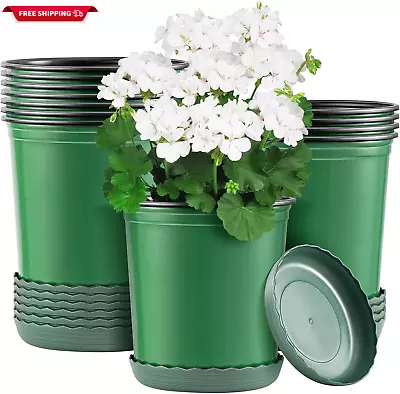 12 Set 6‘’ 1 Gallon For Plants Flexible Nursery Pot Flower Pots With Drainage Ho • $28.71