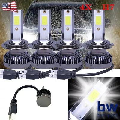 4x H7 LED Headlight Bulbs Kit High Low Beam Super Bright 6500K White 30000LM • $14.72
