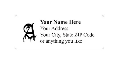 Scary Font Monogram-30pcs Personalized Return/Mailing Address Labels-1 X2.625  • $3.29