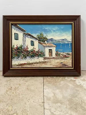 Oil Painting Of Mediterranean Harbour • £25