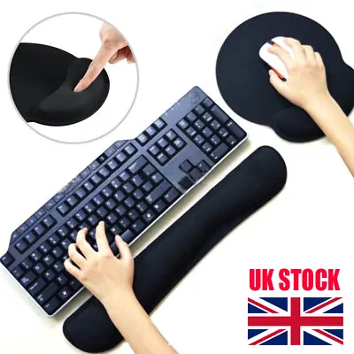 £6.69 • Buy Non-Slip Keyboard Wrist Rest Pad Mouse Gel Mat Support Cushion Memory Foam UK