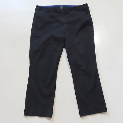 J.CREW City Fit Pants Womens 10 Black Stretch Mid Rise Straight Cropped Casual • $12.88