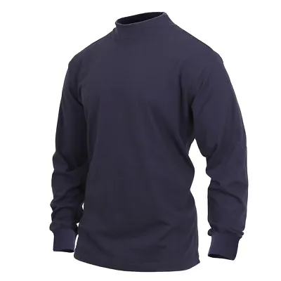 MILITARY ARMY MARINES NAVY STYLE MOC NECK SWEATER Navy Black S To 3XL • $19.99