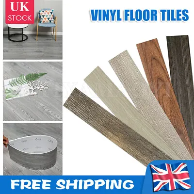 £36.99 • Buy Vinyl Floor Planks Tiles Self Adhesive Wood Effect Flooring Kitchen Bedroom 4m²