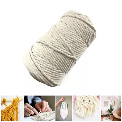 100m 5mm Natural Craft Macramé Cotton String Artisan Thread Twisted Cord • £7.65