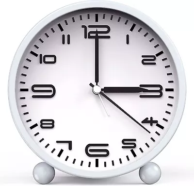 $29.75 • Buy AMIR Analog Alarm Clock, Newest 4 Inch Super Silent Non Ticking Small Clock With