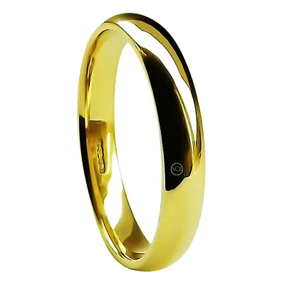 4mm 18ct Yellow Gold Wedding Rings Court Comfort Fit Medium UK HM Solid Band H-Z • £347.64