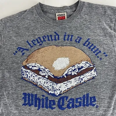 White Castle Tee A Legend In A Bun Vintage Style Small Gray T-Shirt • $18.95