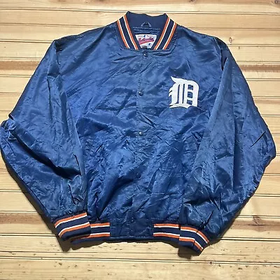 Vintage Starter Detroit Tigers MLB Bomber Satin Jacket Men’s Size XL • $109.99