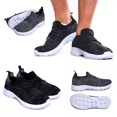 Mens Slip On Lace Up Running Trainers By MIG Size 6-11 UK - SUMMER SPORTS CASUAL • £12.99