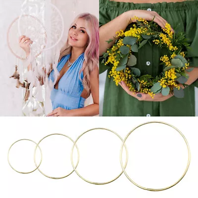 5cm-35cm Round Metal Floral Hoop Dream Catcher Ring Macrame Crafts Wall Hanging • £2.84