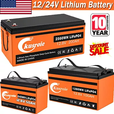 12V 100AH LiFePO4 Deep Cycle Lithium Battery For RV Marine Off-Grid Solar System • $448.94