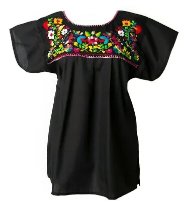 MEXICAN BLOUSES ANY COLOR Embroidered Floral PUEBLO AUTHENTIC Oaxaca Top PEASANT • $29.99